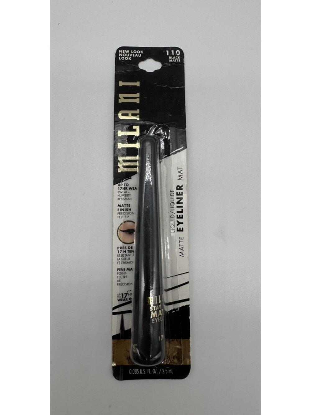 Milani Matte Eyeliner 0.085oz  2.5mL 110 Black Sealed New